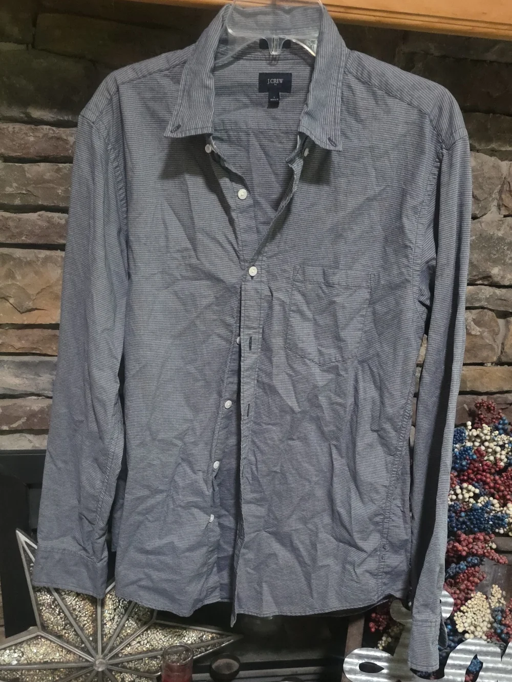J. Crew Slim Striped Button Up Shirt Sz L